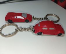 Vintage Diecast Kerico Volkswagen And Lamborghini Red Diecast Keychains Very Good Order