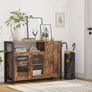 Sideboard, kitchen cabinet, storage cabinet, with 3 doors, for living room, kitchen, dining room, 110 x 33 x 75 cm, industrial style, vintage brown-black Image 2