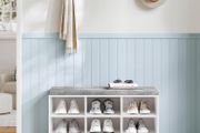 New 9 Compartment Shoe Bench With Padded Stool (White) FREE P&amp;P