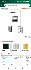 Picture Frames, Black, metal - Umbra Exhibit Three Picture Frames