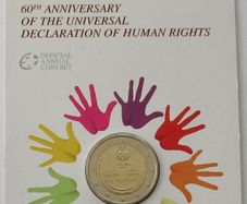 Portugal 2 Euro Commemorative Coin 2008 - Declaration of Human Rights BU. Blister Card.