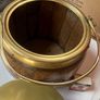 Rare Oak and brass biscuit barrel,1887 Image 5