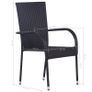 5 Piece Garden Dining Set Black Image 8