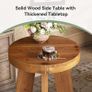 Set of 2 Round Solid Wood Side Tables, 50 cm, Rustic Walnut Finish, Sturdy Wooden Bedside Tables for Living Room & Bedroom Image 3