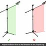 Ohuhu Mic Stand Tripod with Mic Clips, Boom Mic Stand Music Stand for Singing Speech Home Studio Usage, Height Adjustable Image 6