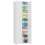 Office Cabinet High Gloss White 60x32x190 cm Chipboard Image 2