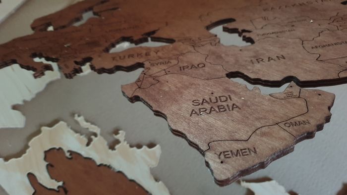2D Classic Version Map of The World Country Borders and Names