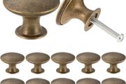 SALE | 12PCS Vintage Cabinet Knobs, Chic Drawer Knobs, Antique Brass Kitchen Cupboard Handles, 30mm Round Furniture Door Knobs