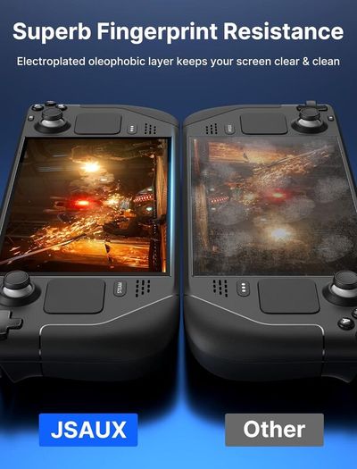2-Pack Screen Protectors Compatible with Steam Deck, Ultra HD Tempered Glass Protector 9H Hardness Easy to Install with Guiding Frame Scratch Resistant, Come with Toolkits