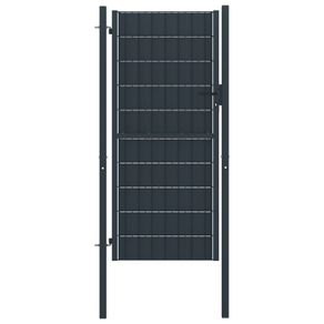 Fence Gate PVC and Steel 100x124 cm Anthracite