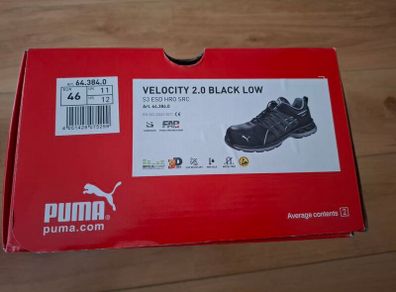 Puma Velocity 2.0 Black low Safety Shoe UK 11