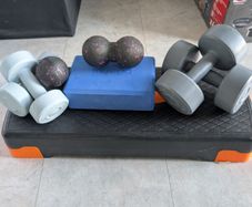 exercise weights & aerobic step