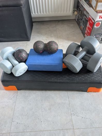 exercise weights & aerobic step