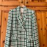 Chanel Style Zara Jacket. Ladies Size Medium Green & Cream Check. Excellent Condition Image 2