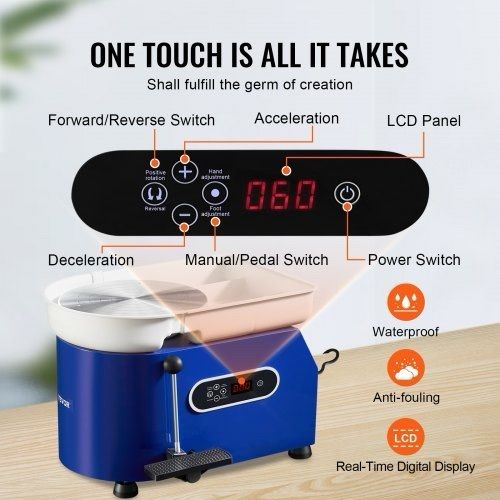 NEW SALE | Pottery Wheel 11in Ceramic Wheel Foot Pedal Sculpting Tools Apron 450W