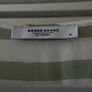 House Brand Sage Green & White Striped V-Neck Blouse - Size M Image 3