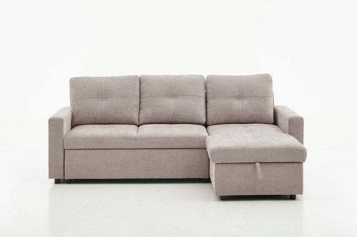 Lilly Reversible Corner Beige & Grey Sofa Bed