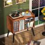Record Player Table, Mid-Century Record Player Stand with Vinyl Storage Hold Up to 150+ Albums Image 4