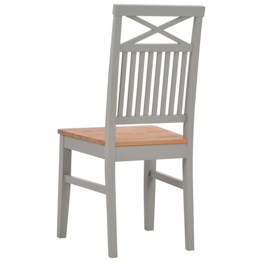 Dining Chairs 2 pcs Grey Solid Oak Wood