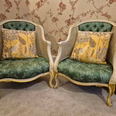 Queen Anne Style Rattan Chairs