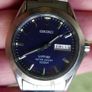Seiko Sapphire Midsize Mens Watch Blue Dial Battery- works well Image 4