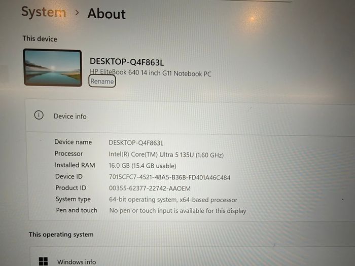 HP Elitebook 640 G11 | Intel Ultra 5 | 16GB | 512GB | 14" WUXGA | Win11