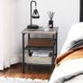 Side Table Set, Nightstand, Industrial Set of 2 Bedside Tables, with Adjustable Mesh Shelves, Living Room, Bedroom, Hallway, Office, Stable, Rustic Brown and Black (FREE POSTAGE) Image 5