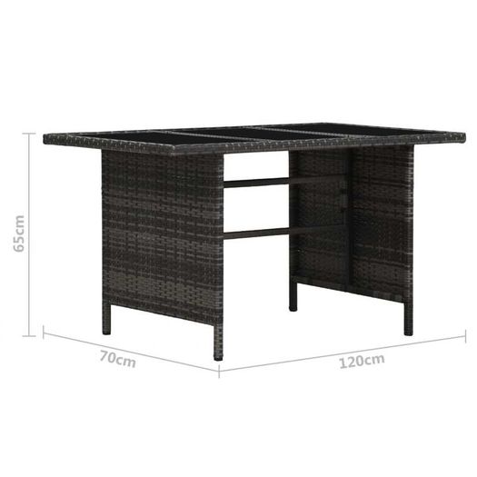 4 Piece Garden Lounge Set with Cushions Poly Rattan Grey