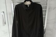 T M LEWIN Black Fitted Shirt Size 16