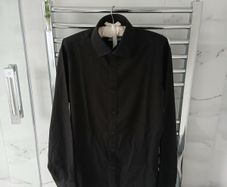 T M LEWIN Black Fitted Shirt Size 16