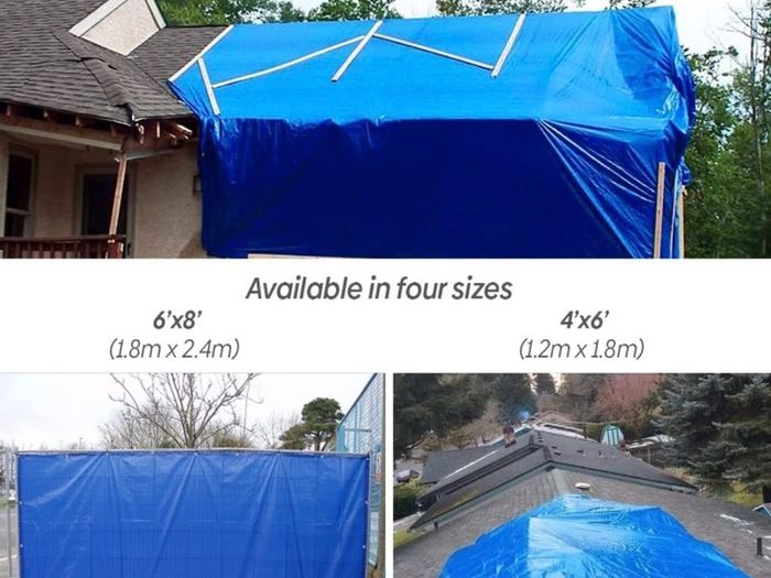 Blue Tarpaulin Sheet 1.8m x 2.4m Lightweight PE Plastic Tarp 80gsm Water-Resistant Ground Sheet Multipurpose Small Tarpaulin Covers used for Garden Furniture Shed Camping  MULTIPLE SIZES AVAILABLE (FREE POSTAGE)