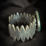 Malachite Crystal on a Salvaged Jagged Silver Bangle Image 6