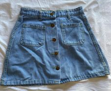 A line denim skirt