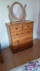 Chest of drawers and mirror
