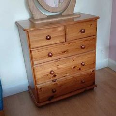 Chest of drawers and mirror