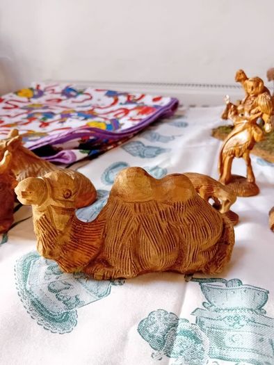 Wooden Nativity Crib Set
