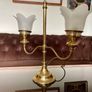 Vintage Repro Double Arm Student Library Desk Lamp Brass Finish 1970s Image 8