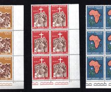 1969 Vatican City The Journey of Pope Paul to Africa Commemorative Stamps Corner Block of 6 Mint Never Hinged (MNH)