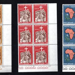 1969 Vatican City The Journey of Pope Paul to Africa Commemorative Stamps Corner Block of 6 Mint Never Hinged (MNH)