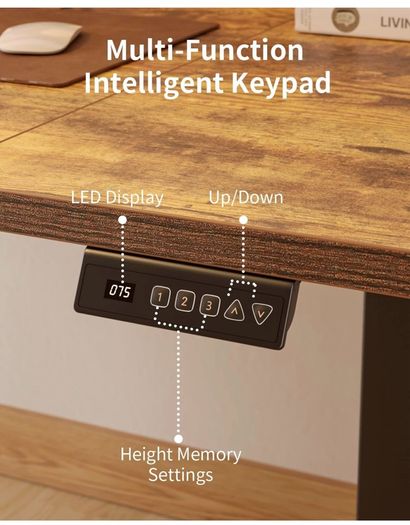 Electric Standing Desk Height Adjustable For Gaming and Computer, 120 x 60cm Sit Stand