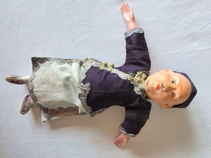FIGURINE - RARE 1920s Door of Hope Mission Dolls Shanghai - SET OF 4 - 10 inch / 25cm - Pear Wood - Family Set