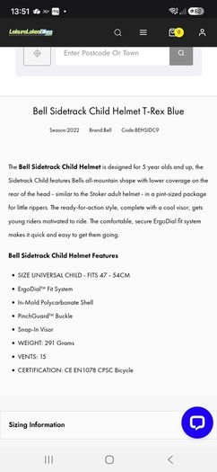 Bell kids helmet
