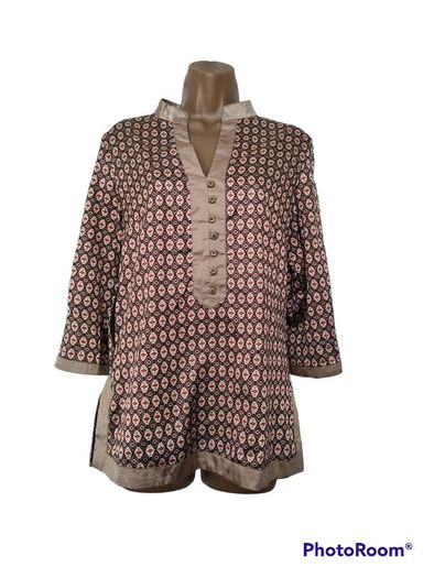Brown Gold kaftan Small satin top Postage included