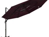4-Tier Parasol with Aluminium Pole Bordeaux Red 3x3 m