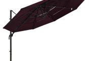 4-Tier Parasol with Aluminium Pole Bordeaux Red 3x3 m