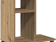 main image for ad Mobile Side Table with Wheels  White or Oak Finish 50 x 30 x 55 cm