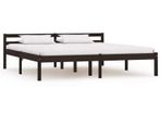 Bed Frame Dark Brown Solid Pine Wood 180X200 cm 6FT Super King
