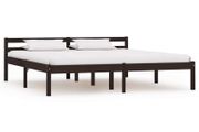 Bed Frame Dark Brown Solid Pine Wood 180X200 cm 6FT Super King
