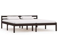 Bed Frame Dark Brown Solid Pine Wood 180X200 cm 6FT Super King