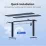 Electric Standing Desk, 100 x 60 cm Height Adjustable Sit Stand Desk with Splice Board and Memory Smart Pannel, Home Office Desks, Black Image 6